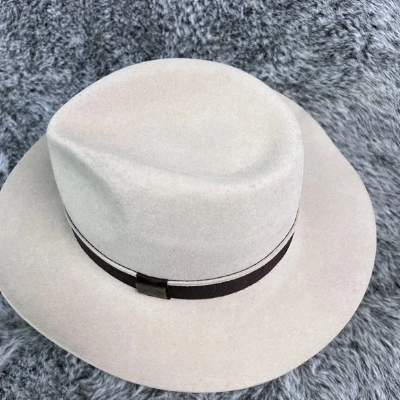 Italy Panizza Kanguroo Fedora Hat Rabbit Fur Felt Hamilton Waterproof 54 or6 3/4 - Picture 3 of 8